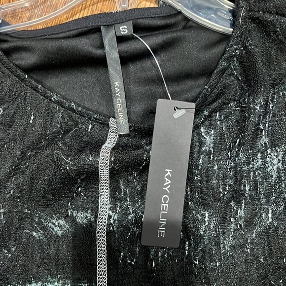 NWT Kay Celine Women’s Black Blouse Size Small - Picture 3 of 4